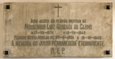 Lápide e Assinatura Monsenhor Luiz Gonzaga