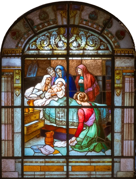 Vitral (nascimento de Nossa Senhora)