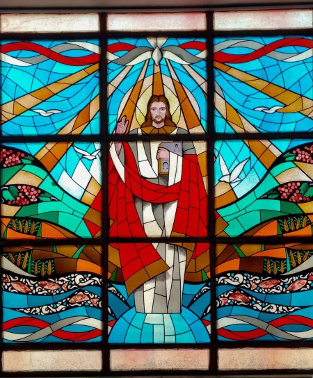 Vitral Jesus Salvador do Mundo